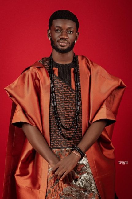 Bronze majesty Customized name Agbada set